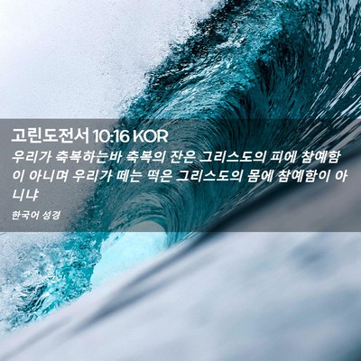 Picture 02 - 고린도전서 10:16 KOR - 우리가 축복하는바 축복의 잔은 - Bible Verse Picture