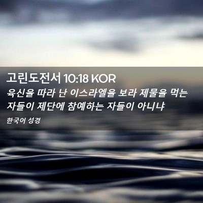 Picture 02 - 고린도전서 10:18 KOR - 육신을 따라 난 이스라엘을 보라 - Bible Verse Picture