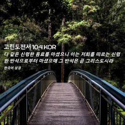 Picture 02 - 고린도전서 10:4 KOR - 다 같은 신령한 음료를 마셨으니 - Bible Verse Picture