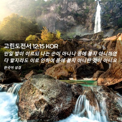 Picture 02 - 고린도전서 12:15 KOR - 만일 발이 이르되 나는 손이 아니니 - Bible Verse Picture