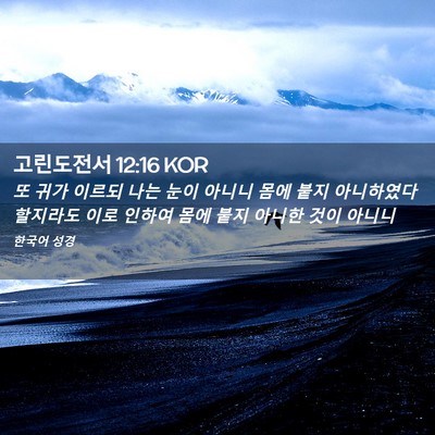 Picture 02 - 고린도전서 12:16 KOR - 또 귀가 이르되 나는 눈이 아니니 - Bible Verse Picture