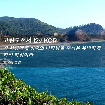 Picture 02 - 고린도전서 12:7 KOR - 각 사람에게 성령의 나타남을 주심은 - Bible Verse Picture