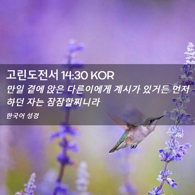 Picture 02 - 고린도전서 14:30 KOR - 만일 곁에 앉은 다른이에게 계시가 - Bible Verse Picture