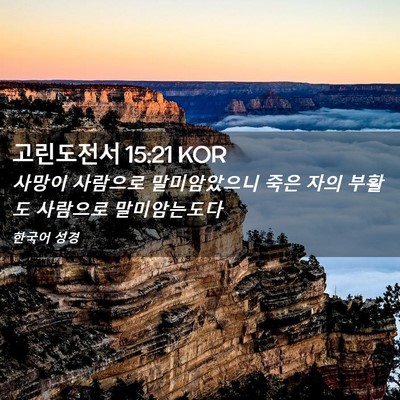 Picture 02 - 고린도전서 15:21 KOR - 사망이 사람으로 말미암았으니 죽은 - Bible Verse Picture
