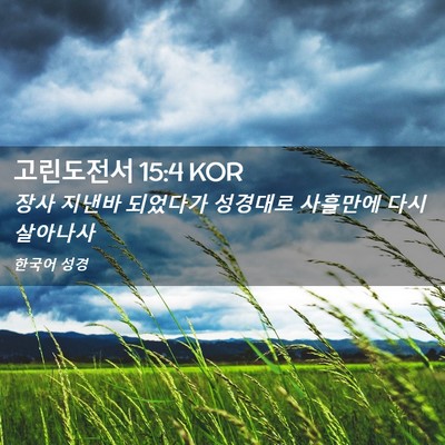 Picture 02 - 고린도전서 15:4 KOR - 장사 지낸바 되었다가 성경대로 - Bible Verse Picture