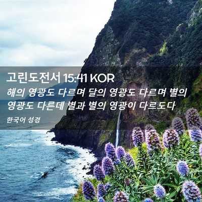 Picture 02 - 고린도전서 15:41 KOR - 해의 영광도 다르며 달의 영광도 - Bible Verse Picture