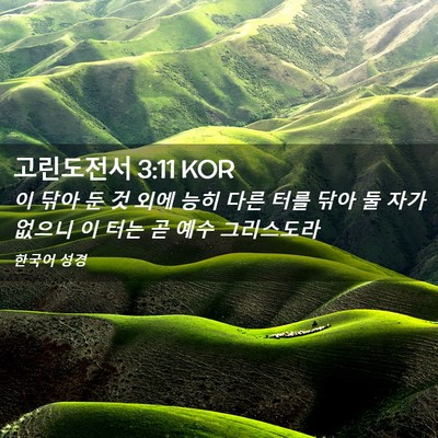 Picture 02 - 고린도전서 3:11 KOR - 이 닦아 둔 것 외에 능히 다른 터를 - Bible Verse Picture