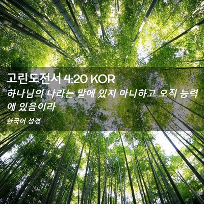 Picture 02 - 고린도전서 4:20 KOR - 하나님의 나라는 말에 있지 아니하고 - Bible Verse Picture