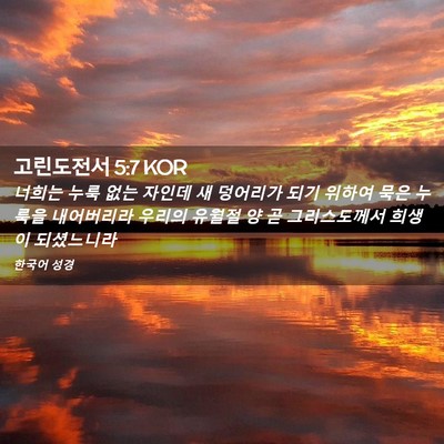 Picture 02 - 고린도전서 5:7 KOR - 너희는 누룩 없는 자인데 새 - Bible Verse Picture