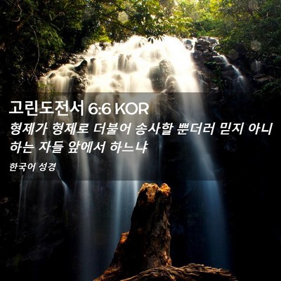 Picture 02 - 고린도전서 6:6 KOR - 형제가 형제로 더불어 송사할 뿐더러 - Bible Verse Picture