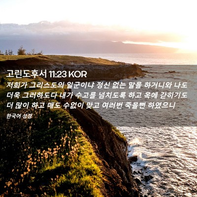 Picture 02 - 고린도후서 11:23 KOR - 저희가 그리스도의 일군이냐 정신 - Bible Verse Picture