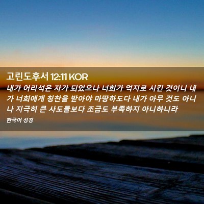Picture 02 - 고린도후서 12:11 KOR - 내가 어리석은 자가 되었으나 너희가 - Bible Verse Picture