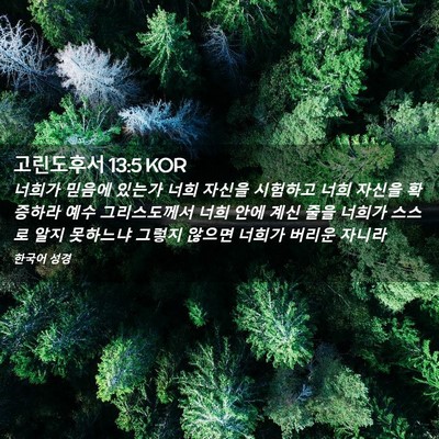 Picture 02 - 고린도후서 13:5 KOR - 너희가 믿음에 있는가 너희 자신을 - Bible Verse Picture