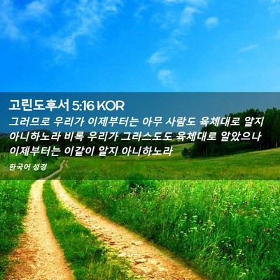 Picture 02 - 고린도후서 5:16 KOR - 그러므로 우리가 이제부터는 아무 - Bible Verse Picture