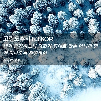 Picture 02 - 고린도후서 8:3 KOR - 내가 증거하노니 저희가 힘대로 할뿐 - Bible Verse Picture