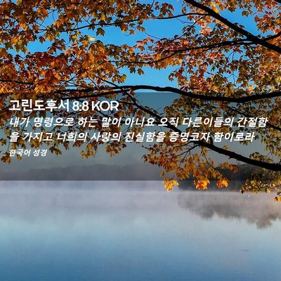 Picture 02 - 고린도후서 8:8 KOR - 내가 명령으로 하는 말이 아니요 - Bible Verse Picture
