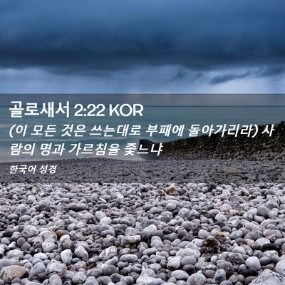 Picture 02 - 골로새서 2:22 KOR - (이 모든 것은 쓰는대로 부패에 - Bible Verse Picture