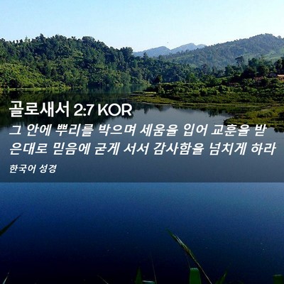Picture 02 - 골로새서 2:7 KOR - 그 안에 뿌리를 박으며 세움을 입어 - Bible Verse Picture
