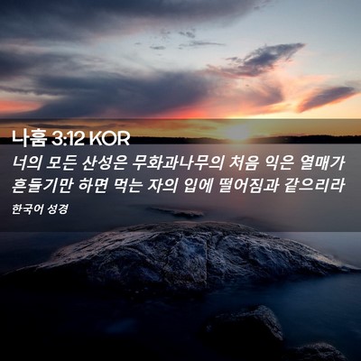 Picture 02 - 나훔 3:12 KOR - 너의 모든 산성은 무화과나무의 처음 - Bible Verse Picture