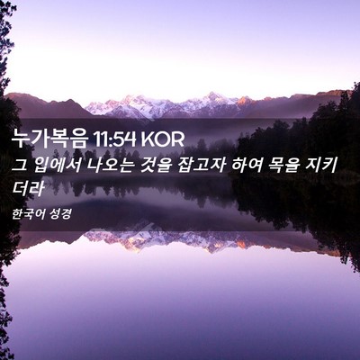 Picture 02 - 누가복음 11:54 KOR - 그 입에서 나오는 것을 잡고자 하여 - Bible Verse Picture