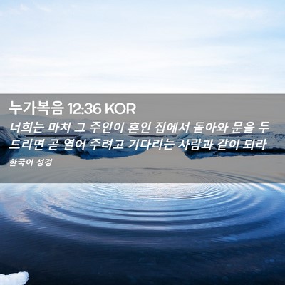 Picture 02 - 누가복음 12:36 KOR - 너희는 마치 그 주인이 혼인 집에서 - Bible Verse Picture