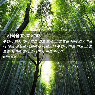 Picture 02 - 누가복음 12:37 KOR - 주인이 와서 깨어 있는 것을 보면 그 - Bible Verse Picture