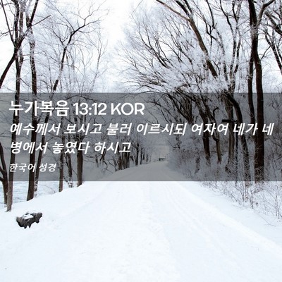 Picture 02 - 누가복음 13:12 KOR - 예수께서 보시고 불러 이르시되 - Bible Verse Picture