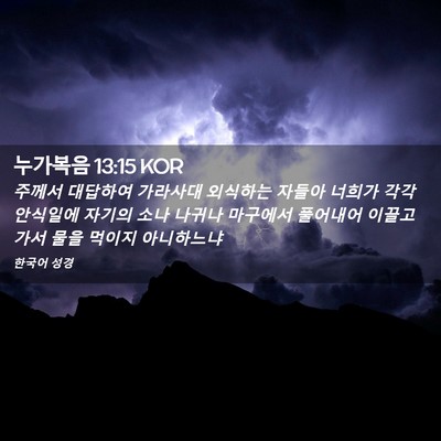 Picture 02 - 누가복음 13:15 KOR - 주께서 대답하여 가라사대 외식하는 - Bible Verse Picture