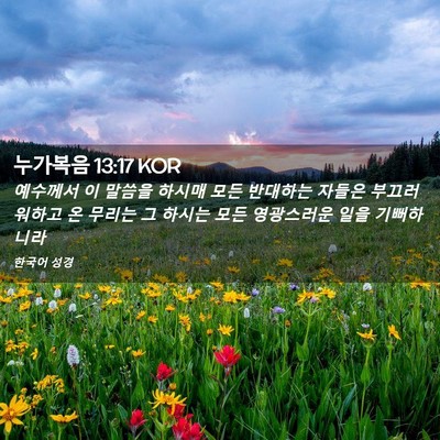Picture 02 - 누가복음 13:17 KOR - 예수께서 이 말씀을 하시매 모든 - Bible Verse Picture