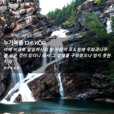 Picture 02 - 누가복음 13:6 KOR - 이에 비유로 말씀하시되 한 사람이 - Bible Verse Picture