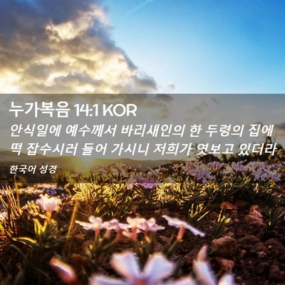 Picture 02 - 누가복음 14:1 KOR - 안식일에 예수께서 바리새인의 한 - Bible Verse Picture