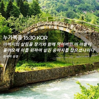Picture 02 - 누가복음 15:30 KOR - 아버지의 살림을 창기와 함께 - Bible Verse Picture