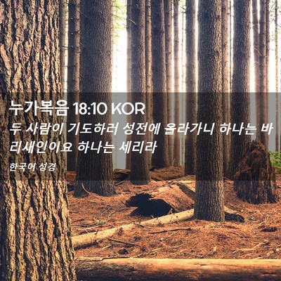 Picture 02 - 누가복음 18:10 KOR - 두 사람이 기도하러 성전에 올라가니 - Bible Verse Picture