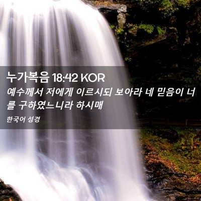 Picture 02 - 누가복음 18:42 KOR - 예수께서 저에게 이르시되 보아라 네 - Bible Verse Picture