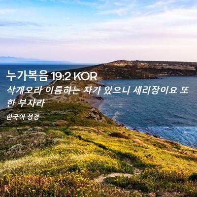 Picture 02 - 누가복음 19:2 KOR - 삭개오라 이름하는 자가 있으니 - Bible Verse Picture