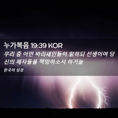 Picture 02 - 누가복음 19:39 KOR - 무리 중 어떤 바리새인들이 말하되 - Bible Verse Picture