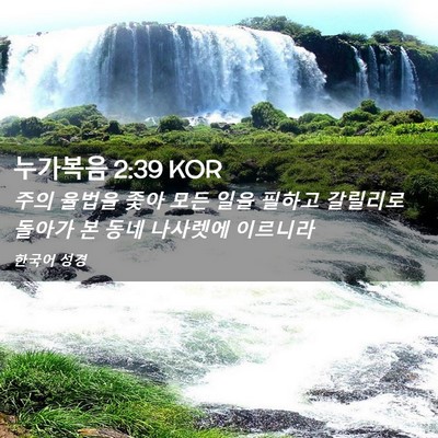Picture 02 - 누가복음 2:39 KOR - 주의 율법을 좇아 모든 일을 필하고 - Bible Verse Picture
