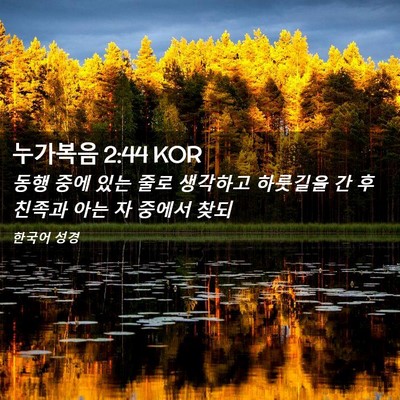 Picture 02 - 누가복음 2:44 KOR - 동행 중에 있는 줄로 생각하고 - Bible Verse Picture
