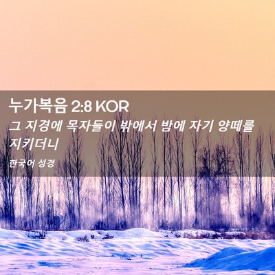 Picture 02 - 누가복음 2:8 KOR - 그 지경에 목자들이 밖에서 밤에 - Bible Verse Picture