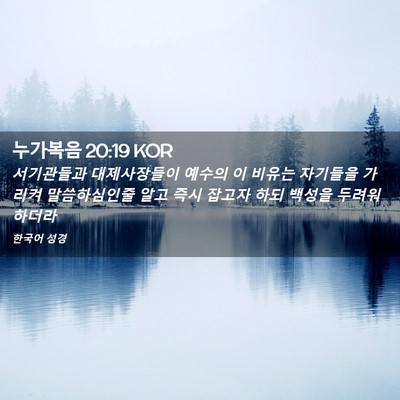 Picture 02 - 누가복음 20:19 KOR - 서기관들과 대제사장들이 예수의 이 - Bible Verse Picture