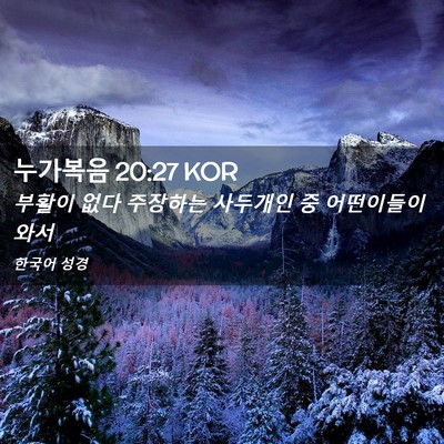 Picture 02 - 누가복음 20:27 KOR - 부활이 없다 주장하는 사두개인 중 - Bible Verse Picture