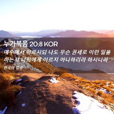 Picture 02 - 누가복음 20:8 KOR - 예수께서 이르시되 나도 무슨 권세로 - Bible Verse Picture