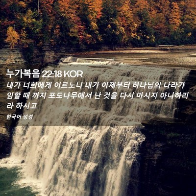 Picture 02 - 누가복음 22:18 KOR - 내가 너희에게 이르노니 내가 - Bible Verse Picture
