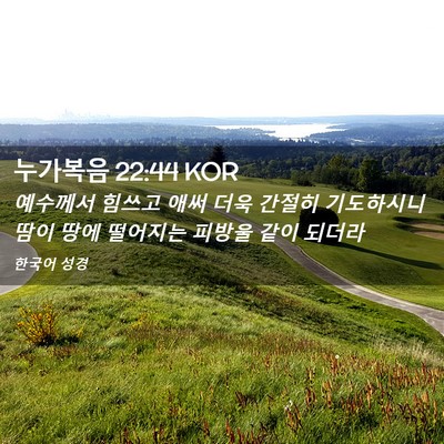 Picture 02 - 누가복음 22:44 KOR - 예수께서 힘쓰고 애써 더욱 간절히 - Bible Verse Picture