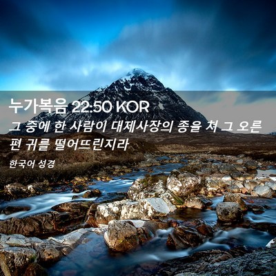 Picture 02 - 누가복음 22:50 KOR - 그 중에 한 사람이 대제사장의 종을 - Bible Verse Picture