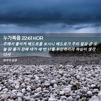 Picture 02 - 누가복음 22:61 KOR - 주께서 돌이켜 베드로를 보시니 - Bible Verse Picture