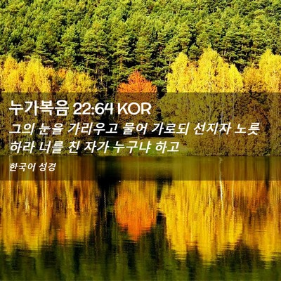 Picture 02 - 누가복음 22:64 KOR - 그의 눈을 가리우고 물어 가로되 - Bible Verse Picture