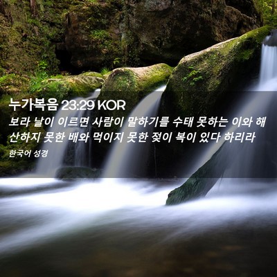 Picture 02 - 누가복음 23:29 KOR - 보라 날이 이르면 사람이 말하기를 - Bible Verse Picture