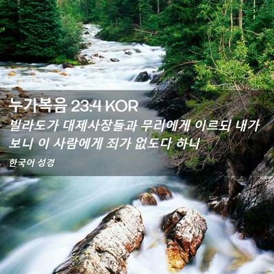 Picture 02 - 누가복음 23:4 KOR - 빌라도가 대제사장들과 무리에게 - Bible Verse Picture