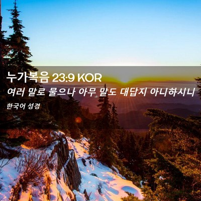 Picture 02 - 누가복음 23:9 KOR - 여러 말로 물으나 아무 말도 대답지 - Bible Verse Picture